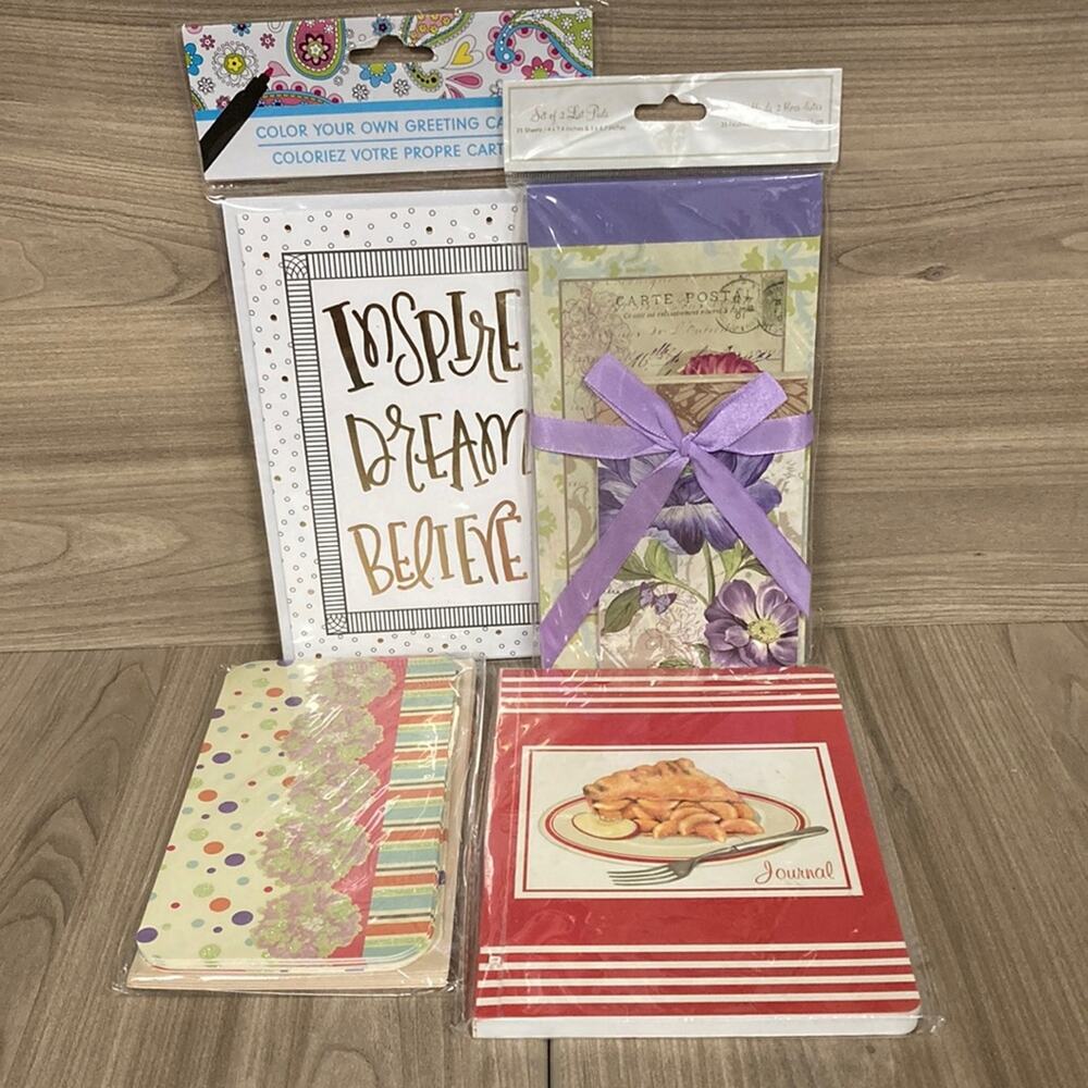 Stationary Mix, Greeting Cards, Journal, List Pads, Notecards.  Gift or Keep!